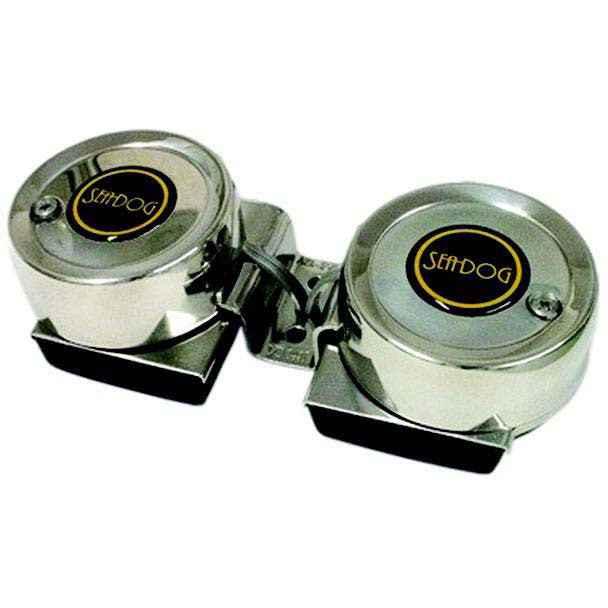 SeaDog 431125 Max Blast Twin Mini 6 Amp 12V Compact Horn | Stamped 304 Stainless Cover